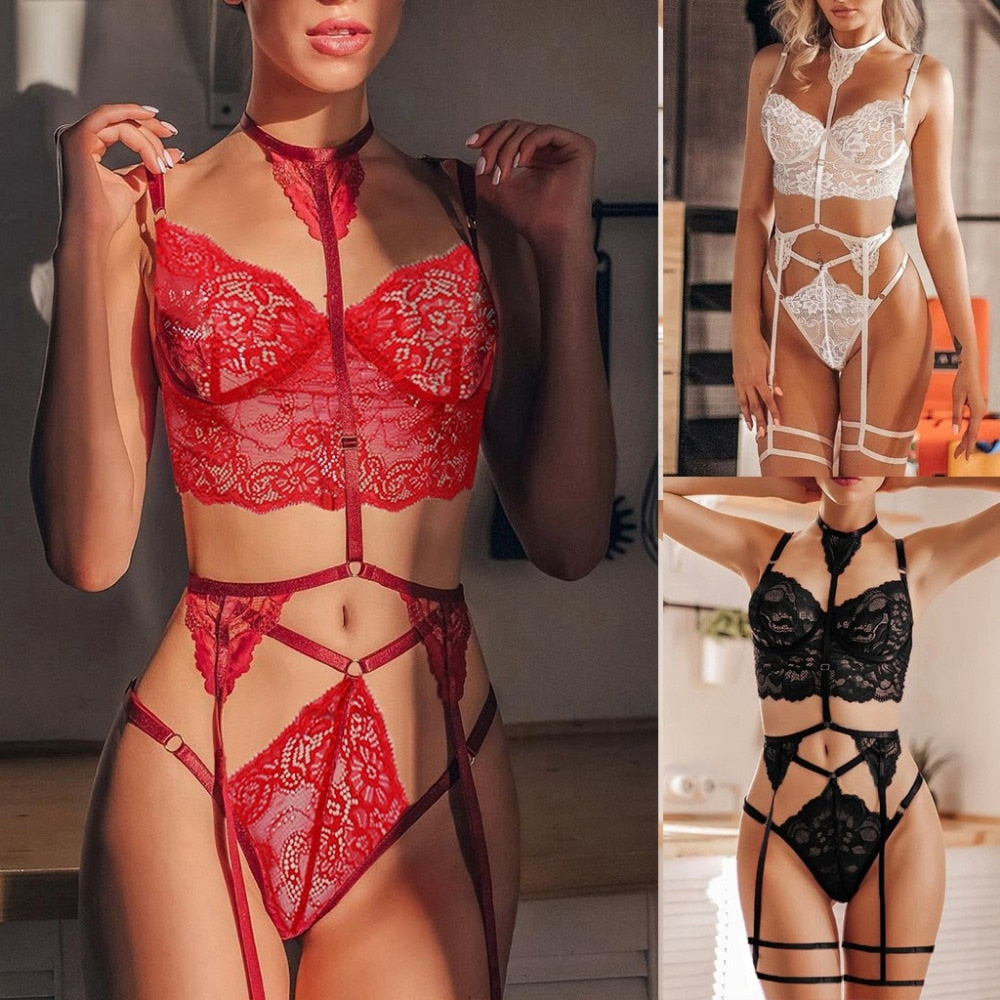 Lingerie Lace Hollow Sexy - Frete Gratis