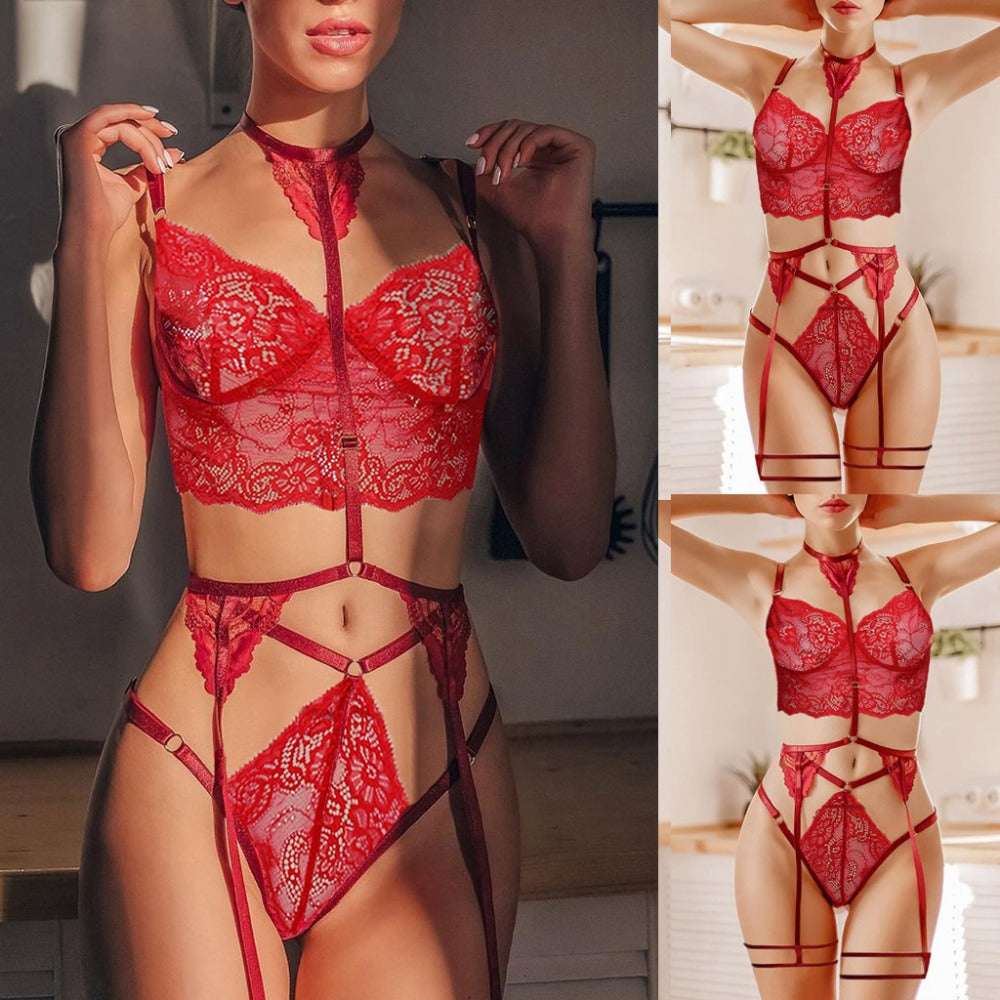 Lingerie Lace Hollow Sexy - Frete Gratis